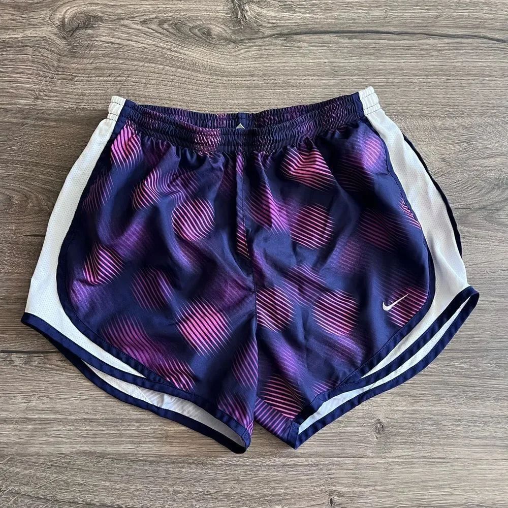 Nike Tempo Women's Athletic Shorts Running Dri Fit Purple White Size Small